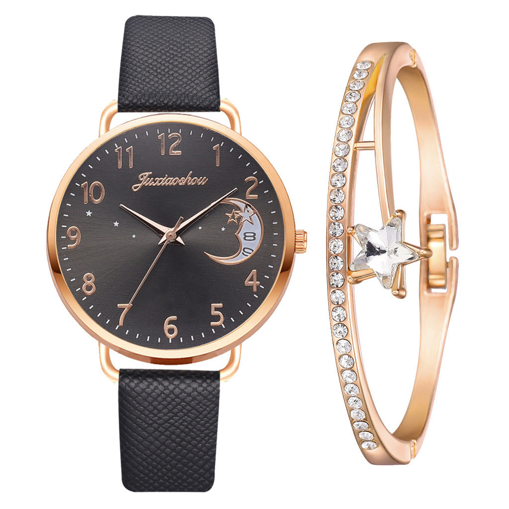 Lovely Moon Pattern Quartz Watch for Women With Strap Dial Ladies Wristwatch Montre Femme Relogio Feminino Reloj Mujer Drop Ship