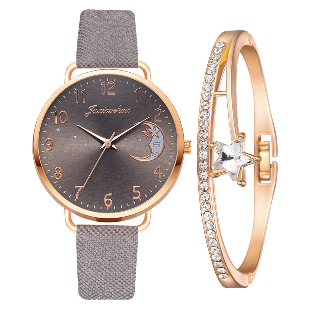 Lovely Moon Pattern Quartz Watch for Women With Strap Dial Ladies Wristwatch Montre Femme Relogio Feminino Reloj Mujer Drop Ship