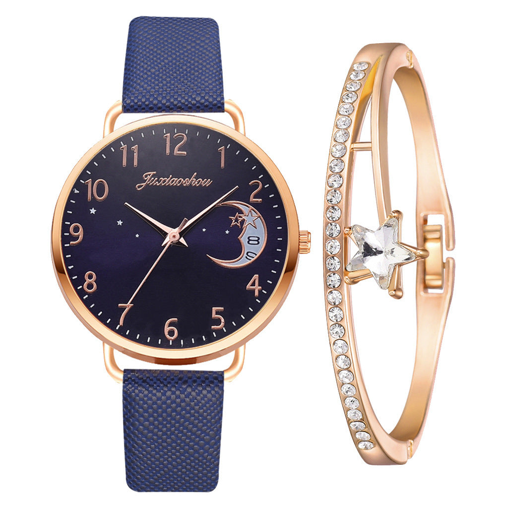 Lovely Moon Pattern Quartz Watch for Women With Strap Dial Ladies Wristwatch Montre Femme Relogio Feminino Reloj Mujer Drop Ship