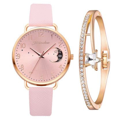 Lovely Moon Pattern Quartz Watch for Women With Strap Dial Ladies Wristwatch Montre Femme Relogio Feminino Reloj Mujer Drop Ship