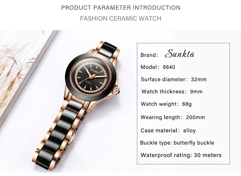 SUNKTA New Listing Women Watches Quartz Watch Ladies Top Brand Luxury Waterproof Female Watch Girl Clock Relogio Feminino