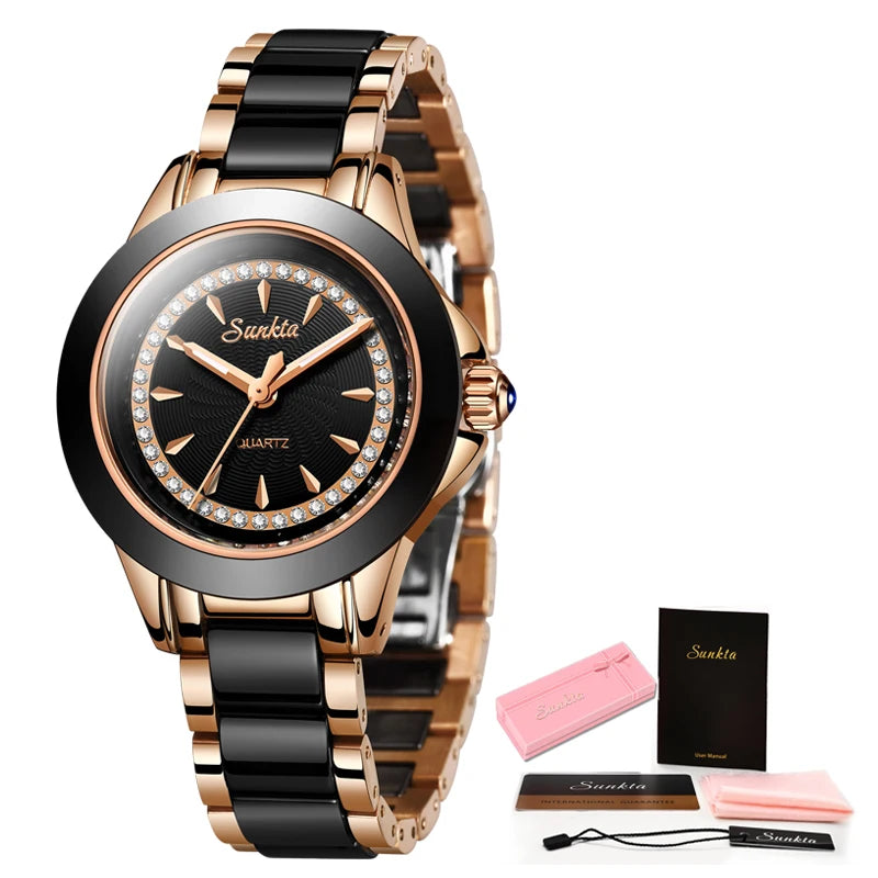 SUNKTA New Listing Women Watches Quartz Watch Ladies Top Brand Luxury Waterproof Female Watch Girl Clock Relogio Feminino