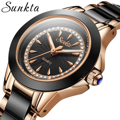 SUNKTA New Listing Women Watches Quartz Watch Ladies Top Brand Luxury Waterproof Female Watch Girl Clock Relogio Feminino