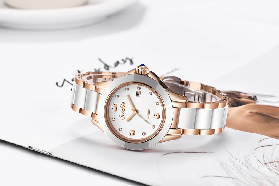 SUNKTA Fashion Women Watches Rose Gold Ladies Bracelet Watches Reloj Mujer 2023 New Creative Waterproof Quartz Watches For Women