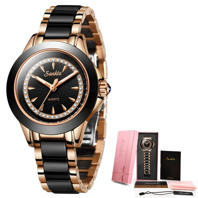 SUNKTA New Listing Women Watches Quartz Watch Ladies Top Brand Luxury Waterproof Female Watch Girl Clock Relogio Feminino