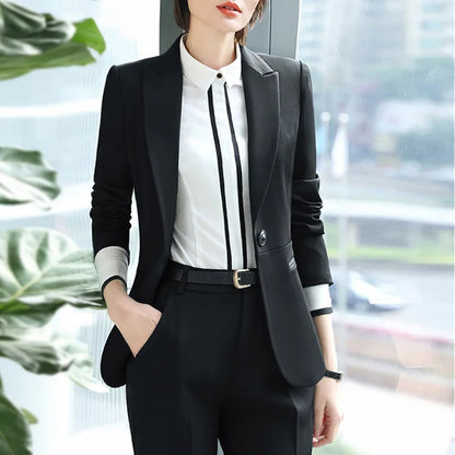 Naviu Spring New Business Wear Women Suit Temperament Slim Long Sleeve Blazer With Skirt Office Ladies Uniforms