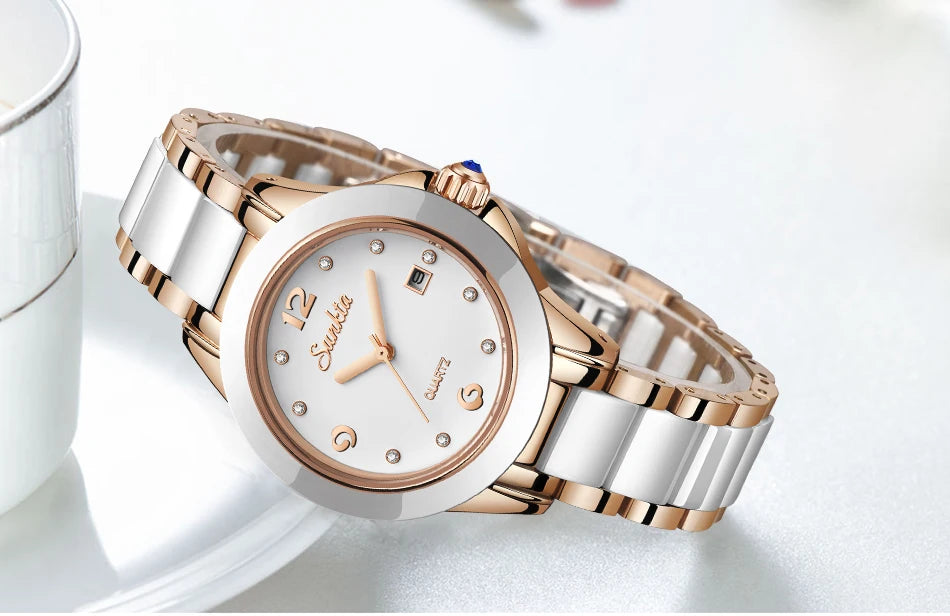 LIGE Woman Watch Fashion Brand Ladies Ceramic Bracelet Wrist Watch Women Dress Watches Waterproof Date Clock Gift Montre Femmes