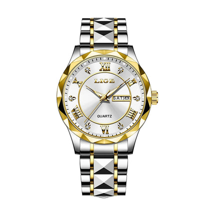 LIGE New Gold Watch Women Watches Ladies Creative Steel Women's Bracelet Watches Female Waterproof Clock Relogio Feminino+BOX