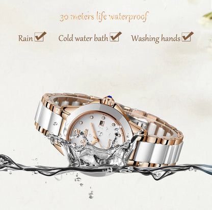 Fashion Women Watch Rose Gold Ladies Bracelet Watches Girl Reloj Mujer 2023 New Creative Watch Waterproof Date Clock Woman