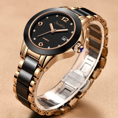 LIGE Woman Watch Fashion Brand Ladies Ceramic Bracelet Wrist Watch Women Dress Watches Waterproof Date Clock Gift Montre Femmes