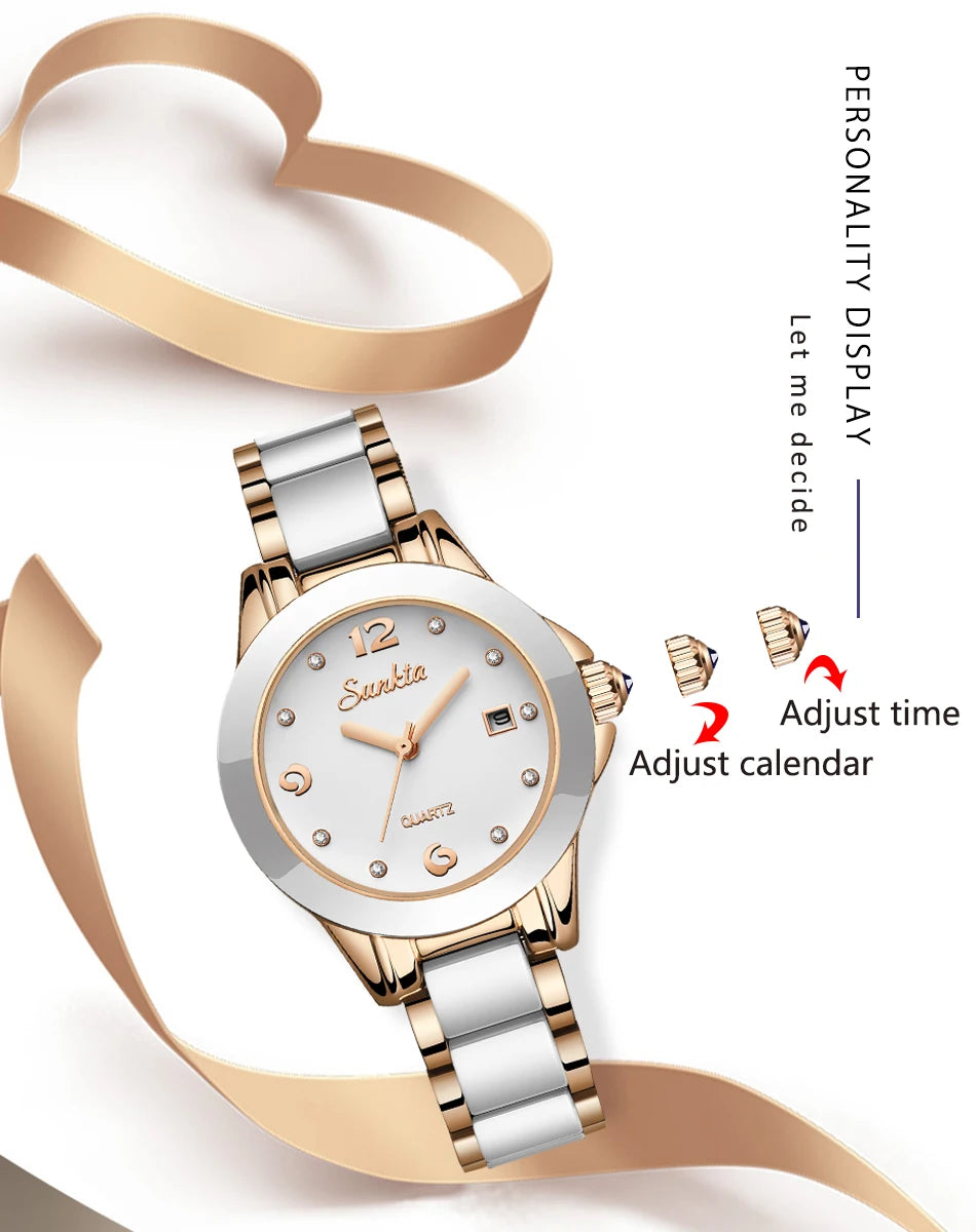 Fashion Women Watch Rose Gold Ladies Bracelet Watches Girl Reloj Mujer 2023 New Creative Watch Waterproof Date Clock Woman