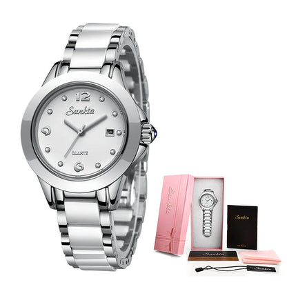 LIGE Woman Watch Fashion Brand Ladies Ceramic Bracelet Wrist Watch Women Dress Watches Waterproof Date Clock Gift Montre Femmes