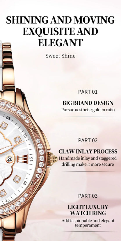 OLEVS Luxury Brand Watch for Women Ceramic Bracelet Waterproof Quartz Fashion Wristwatch Elegant Ladies Dress Gifts Reloj Mujer