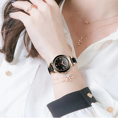 LIGE Woman Watch Fashion Brand Ladies Ceramic Bracelet Wrist Watch Women Dress Watches Waterproof Date Clock Gift Montre Femmes